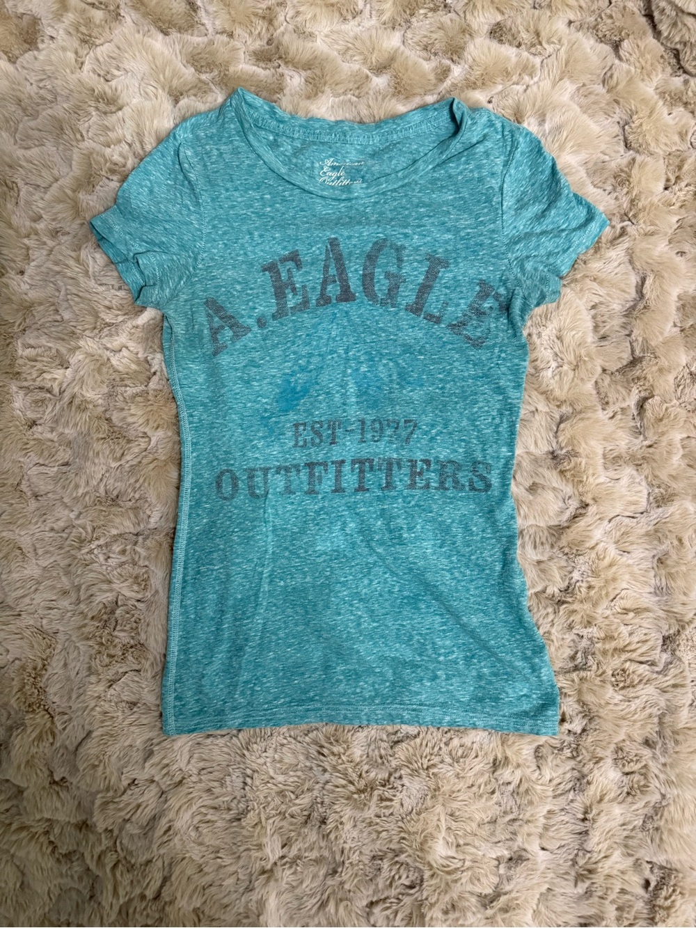 American Eagle Teal Y2K Baby Tee